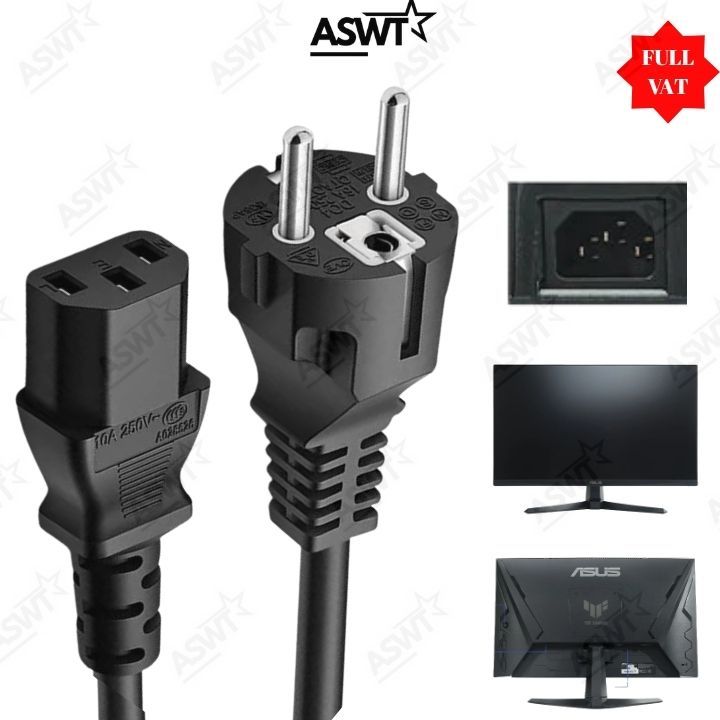 Dây nguồn màn hình Asus TUF Gaming VG249QE5A  VG279QE5A - lõi đồng xịn, Dây nguồn màn PC Asus