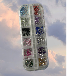 Bộ Hoa, Bộ Đá Làm Nail Khay 12 Màu
