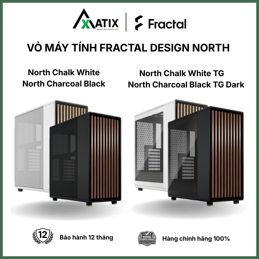 [CHÍNH HÃNG] Vỏ máy tính case PC FRACTAL DESIGN North | Sẵn 2 fan cho ATX mATX Mini-ITX - Bảo Hành 1