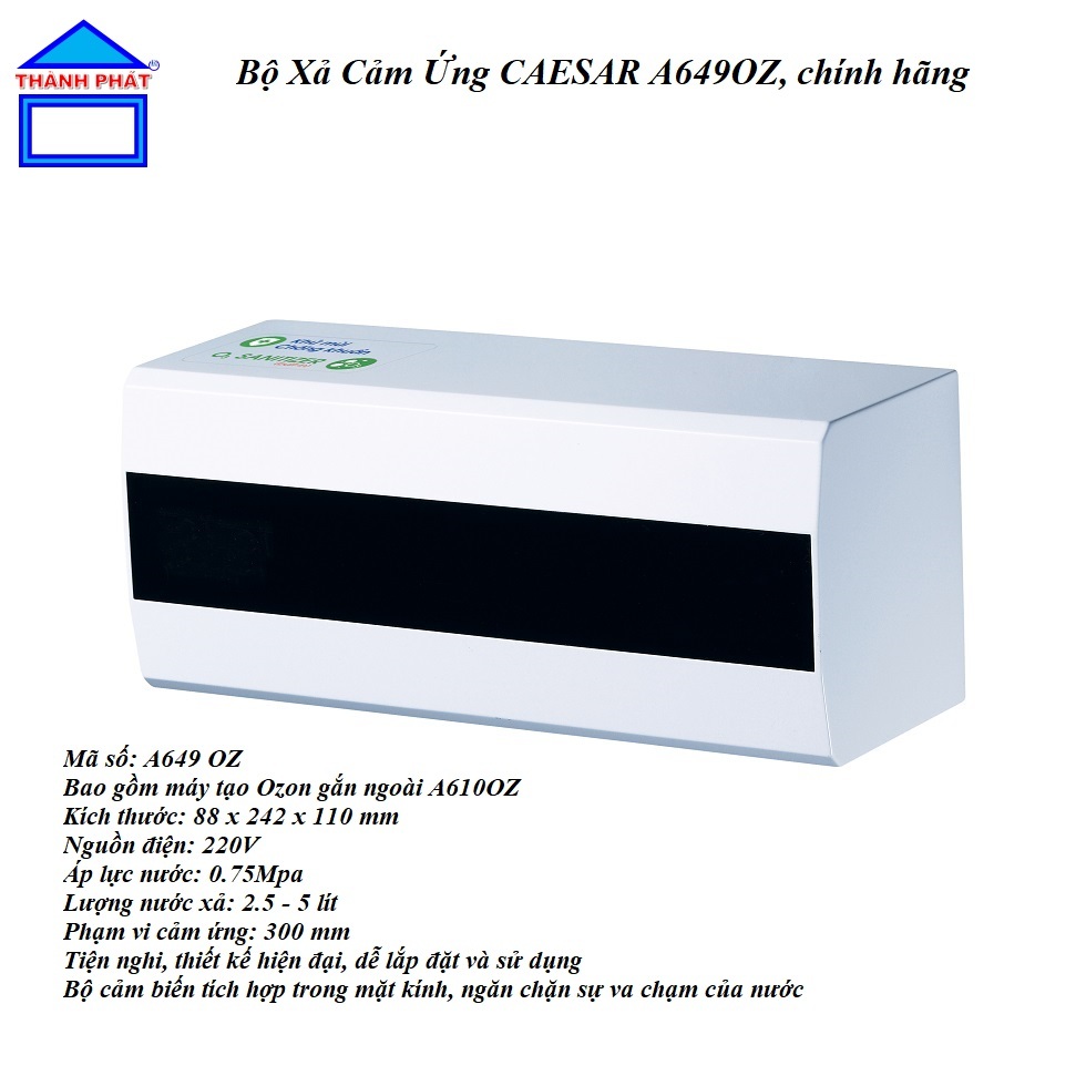 ThanhPhatstore - A649OZ - [chính hãng] Bộ Xả bồn tiểu nam Cảm Ứng CAESAR A649OZ, dùng điện AC220v