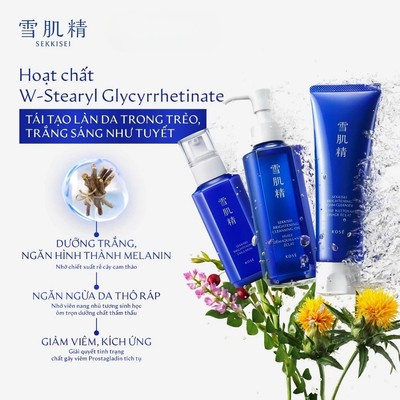Sữa Rửa Mặt Tạo Bọt Làm Sạch,Dưỡng Sáng Da,Không Gây Mụn Sekkisei Kose Nhật Bản 130G