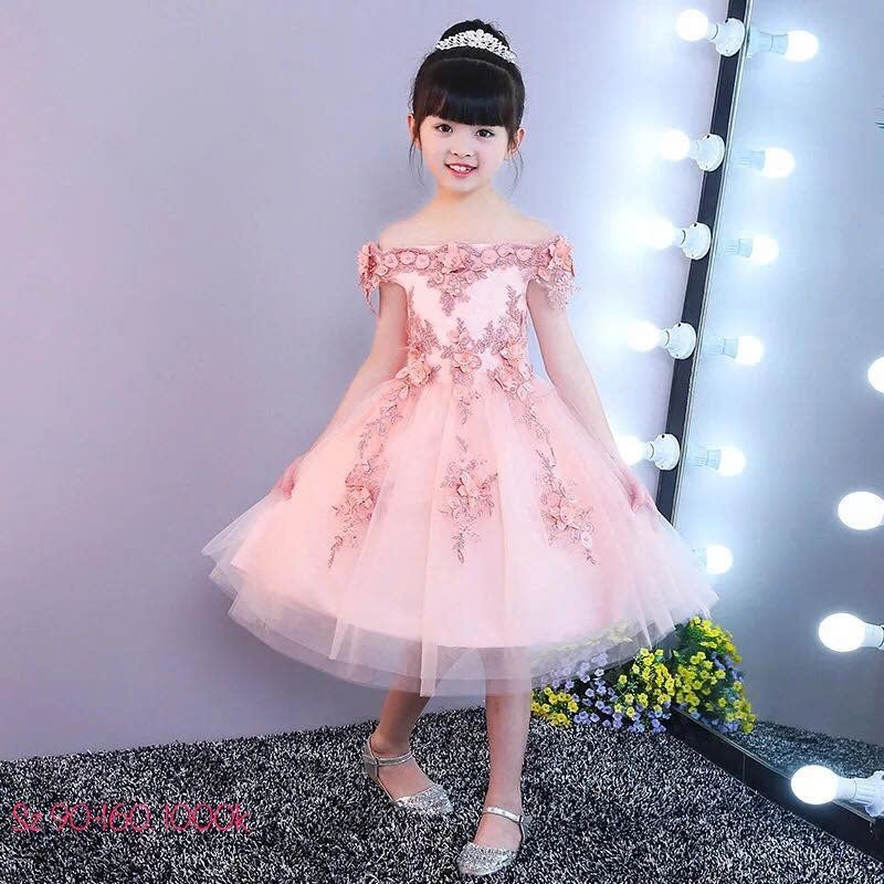 Váy dạ tiệc trễ vai ngắn thời trang trẻ em BEESHOP VCC029