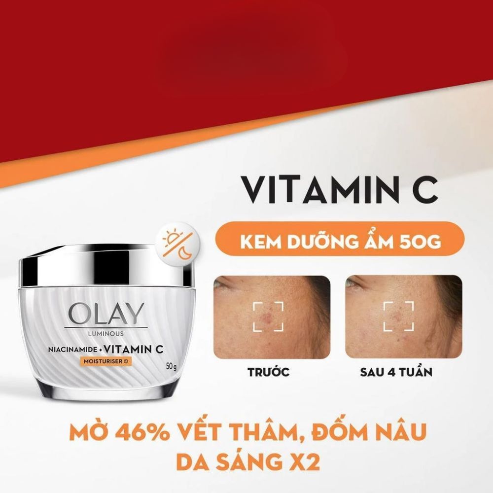 Ảnh 9 của Kem dưỡng ẩm, Serum OLAY LUMINOUS NIACINAMIDE + VITAMIN C mờ vết thâm, đốm nâu, sáng da 50g.
