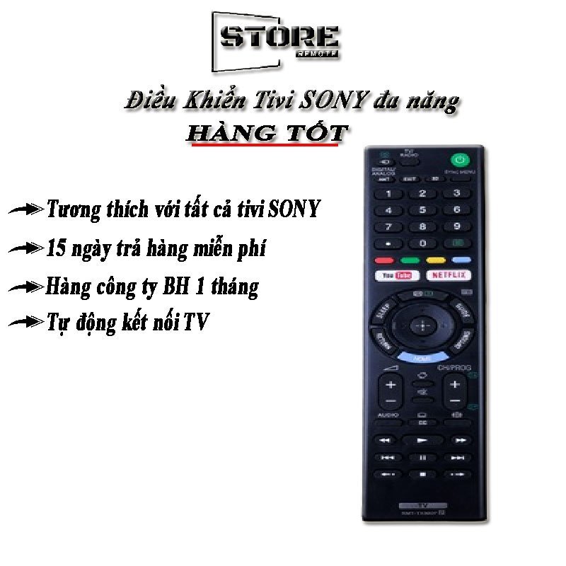 Điều khiển tivi SONY TX300P đa năng tương thích tất cả tivi của SONY  chất lượng tốt