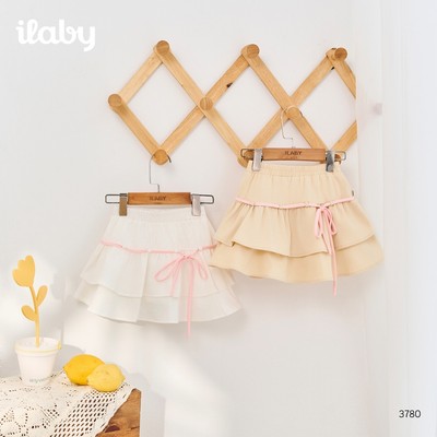 [ILABY 10-40kg] Chân váy bé gái xòe tầng cạp chun đính nơ dễ thương [3780]