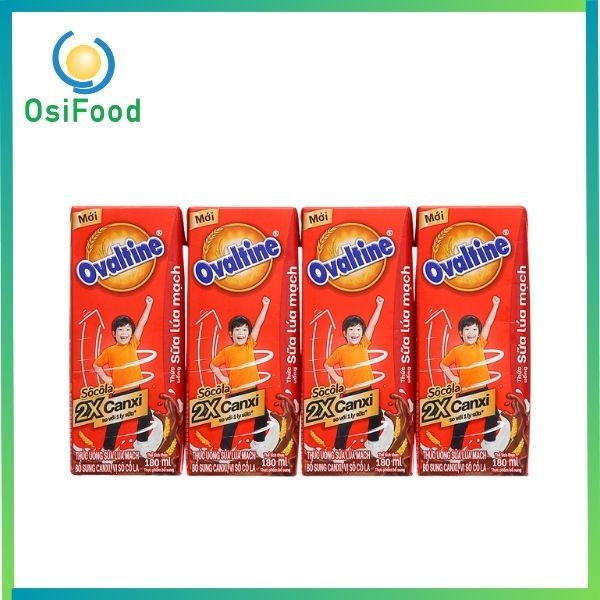 Sữa Ovaltine X2 canxi socola 4x180ml
