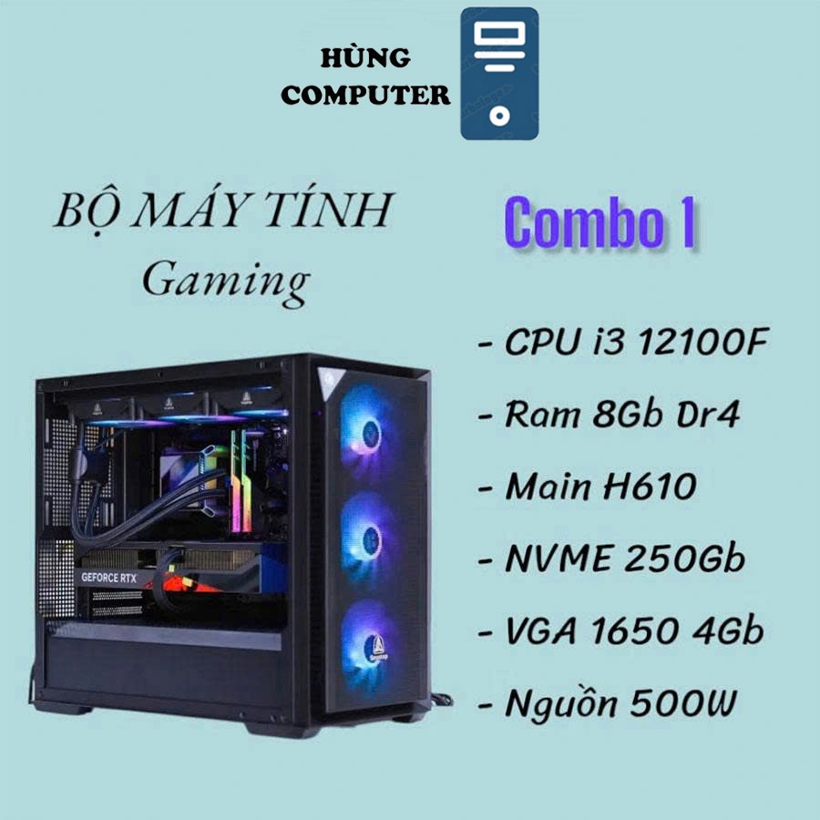 Bộ Cây Gaming CORE I5 12400F| H610| Ram 16G