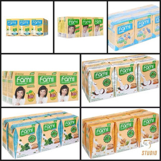 Lốc Sữa Fami 200ml x6 hộp Đủ vị Canxi, đậu đỏ, đường đen, nguyên chất.