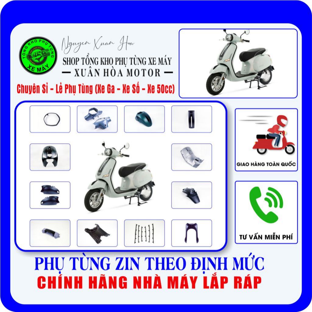 (LẺ MÓN) Bộ nhựa/ Dàn áo Vespa Espero Diamond Pro 50cc/ Diamond Pro điện (Nhựa ABS+PP, Hàng chính hã