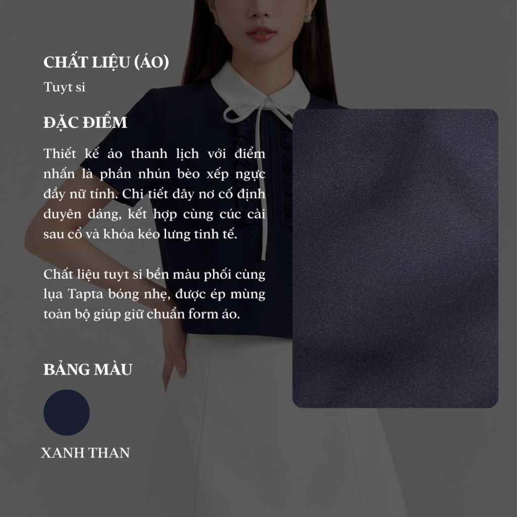 Áo kiểu nữ thiết kế nhún bèo xếp ngực phối nơ tiểu thư áo sơ mi cổ đức thanh lịch Linly Store A-PC11 | BigBuy360 - bigbuy360.vn