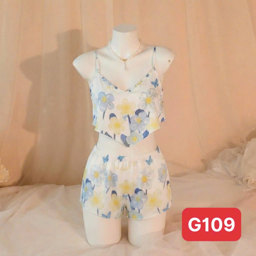 Bộ Ngủ 2 Dây Croptop G1 Kim Thanh - Lụa Latin Họa Tiết Tranh Cổ Điển Đen Trắng Sang Trọng Size 40-72kg | BigBuy360 - bigbuy360.vn