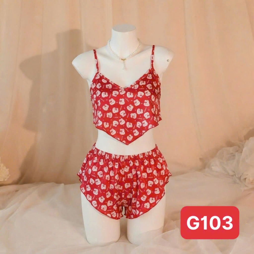 Bộ Ngủ 2 Dây Croptop G1 Kim Thanh - Lụa Latin Họa Tiết Tranh Cổ Điển Đen Trắng Sang Trọng Size 40-72kg | BigBuy360 - bigbuy360.vn