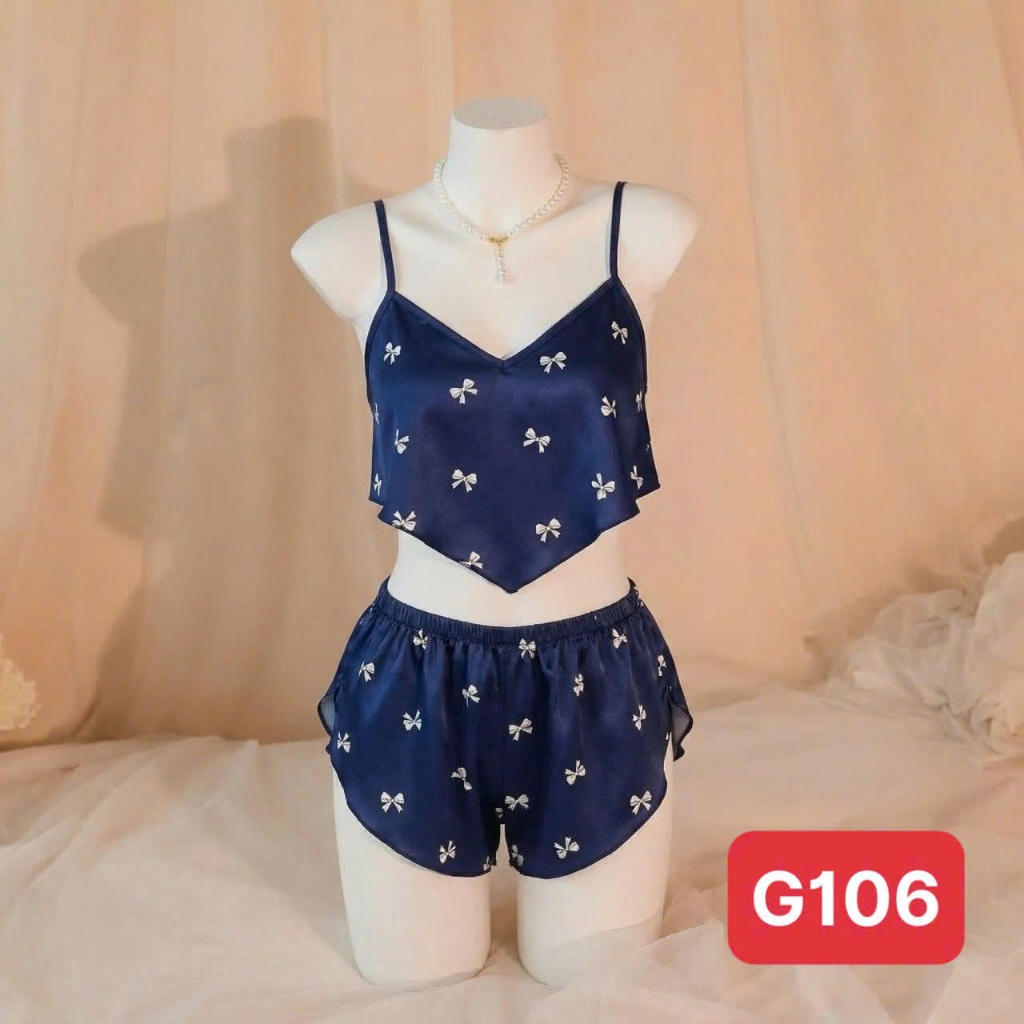 Bộ Ngủ 2 Dây Croptop G1 Kim Thanh - Lụa Latin Họa Tiết Tranh Cổ Điển Đen Trắng Sang Trọng Size 40-72kg | BigBuy360 - bigbuy360.vn