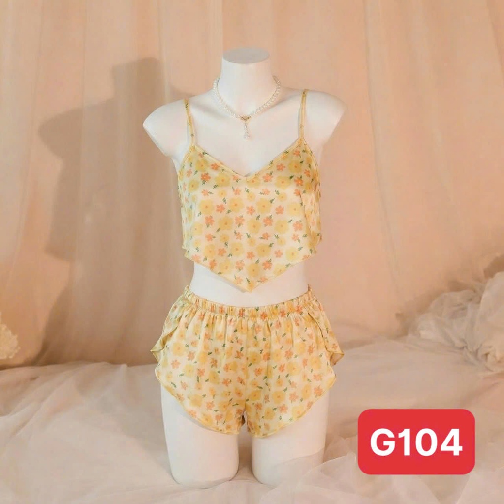 Bộ Ngủ 2 Dây Croptop G1 Kim Thanh - Lụa Latin Họa Tiết Tranh Cổ Điển Đen Trắng Sang Trọng Size 40-72kg | BigBuy360 - bigbuy360.vn