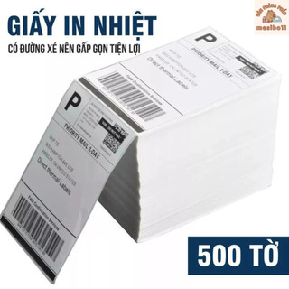 Giấy In Nhiệt A6 –  500 Tờ Giấy Tem In Vận Đơn Nhanh, Bám Mực Tốt, Không Lem Mờ Có Sẵn Lớp Dán