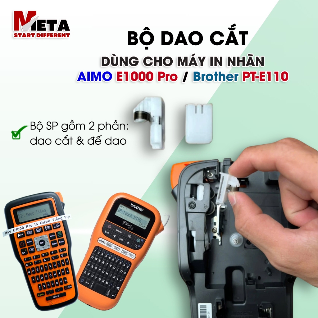 Bộ dao cắt thay thế - Máy in nhãn cầm tay E1000 Pro, Brother PT-E110