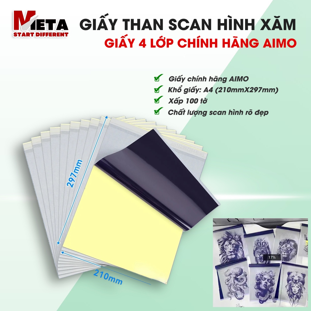 Giấy Than Scan Hình Xăm (tattoo) TATOM08F chuyên nghiệp 4 lớp - Dùng cho máy in M08F [GIẤY CHÍNH HÃN