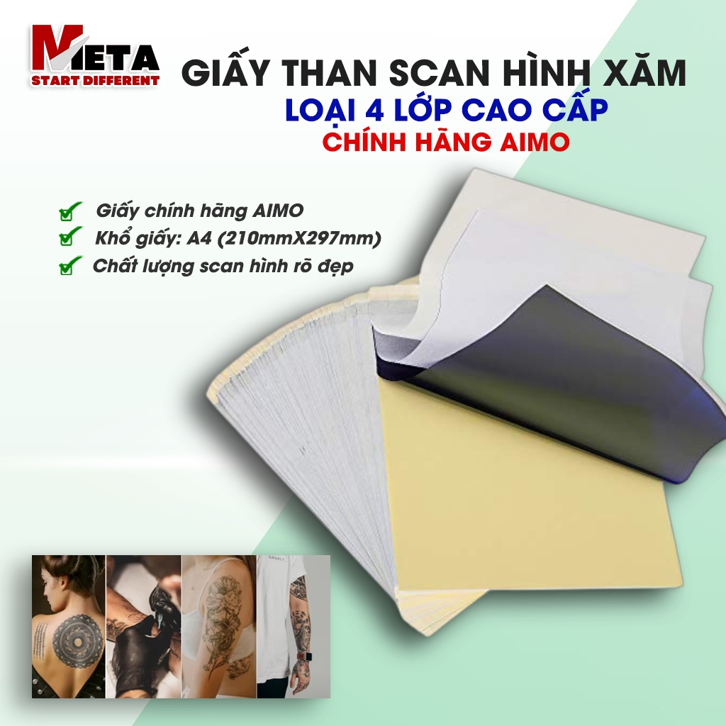 Giấy Than Scan Hình Xăm (tattoo) - Giấy Scan Cao Cấp 4 Lớp - Dùng Cho Máy In Nhiệt M08F-M08E-WS [GIẤ