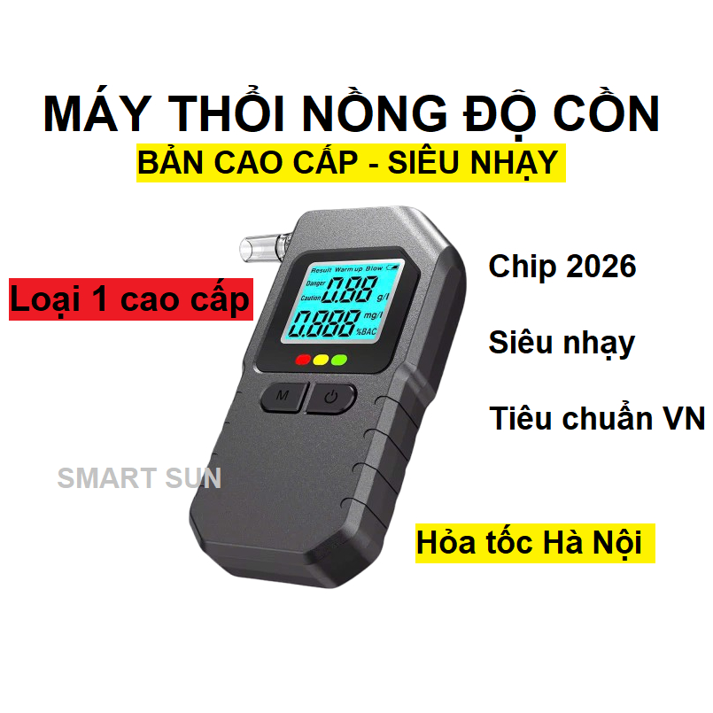 Máy thổi nồng độ cồn đạt chuẩn, cao cấp, chính xác cao, siêu nhạy. Bảo hành 12 tháng