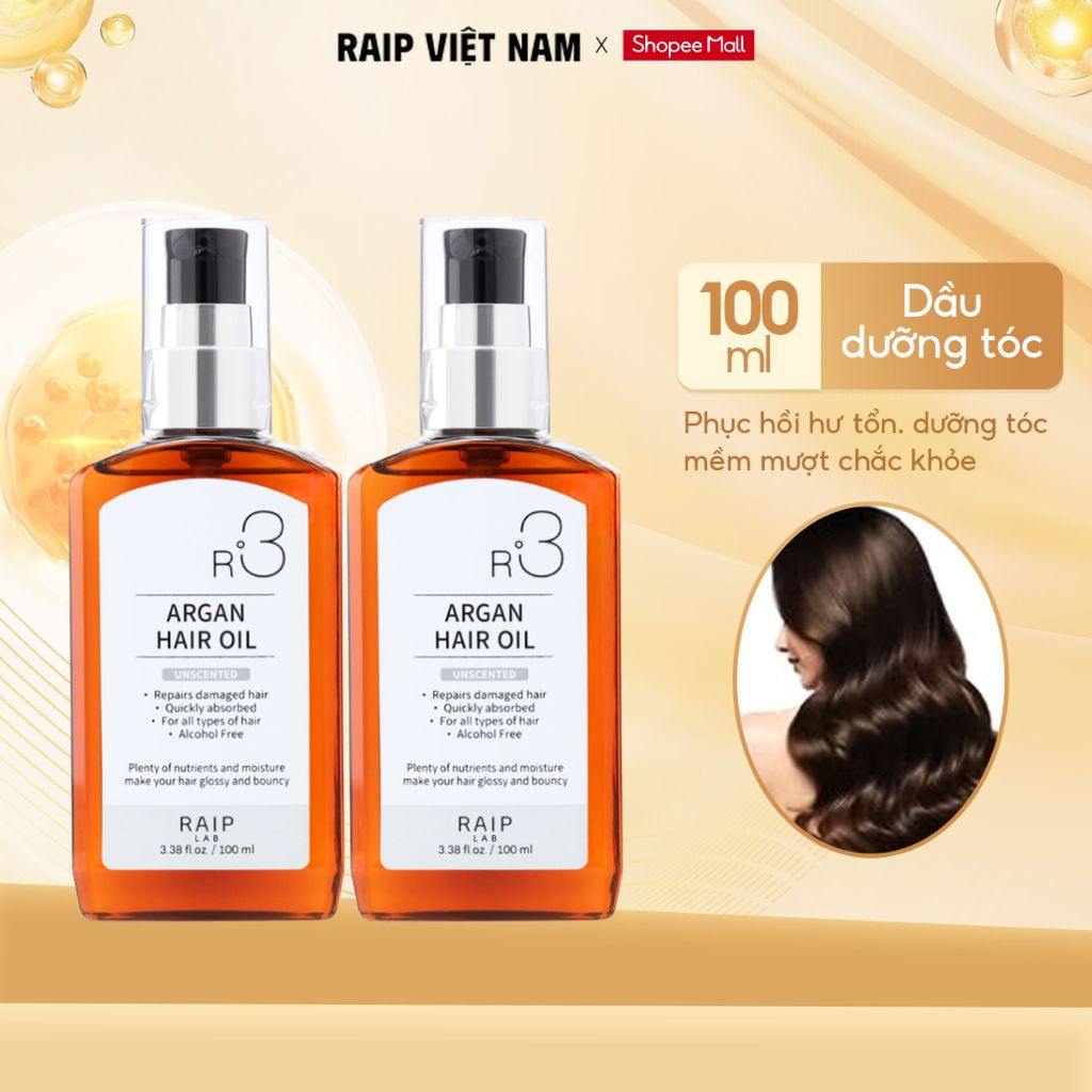 Tinh dầu dưỡng tóc RAIP LAB R3 Argan Unscented không mùi chăm sóc và phục hồi 100ml