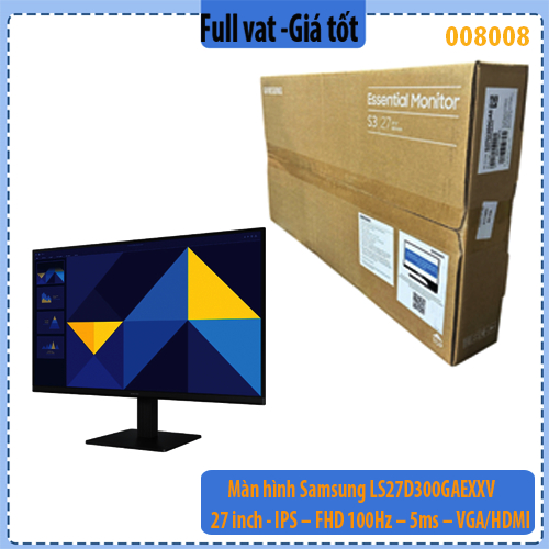 Màn hình Samsung LS27D300GAEXXV – 27 inch – IPS – FHD 100Hz – 5ms – VGA/HDMI – chính hãng – full VAT
