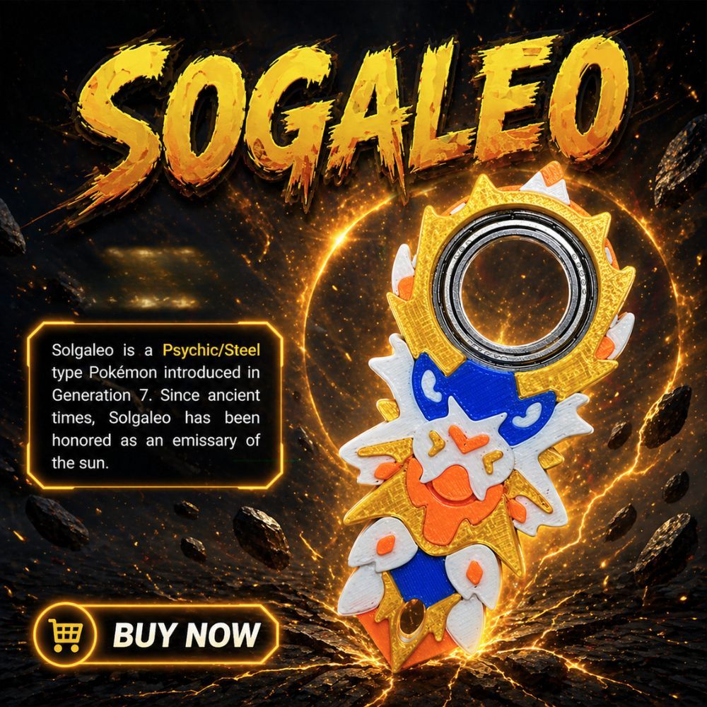 [PÓKEMON] Keyrambit Sogaleo - Móc Khoá Xoay Xả Stress - In 3D - Nhựa Cao Cấp - Verdant Keyrambit