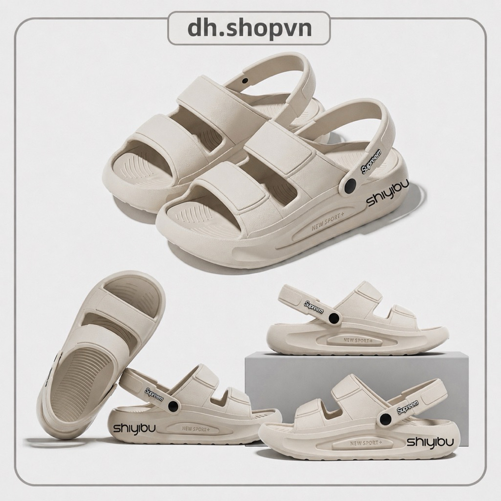 ( Siêu Nhẹ) Dép Sandal Nam Nữ Shiybu 3 màu thiết kế Đơn Giản Phù Hợp Mọi Hoạt Động