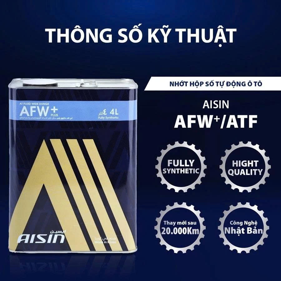 [CHÍNH HÃNG] Dầu nhớt hộp số tự động AFW+ | Aisin - Japan (4Lít)