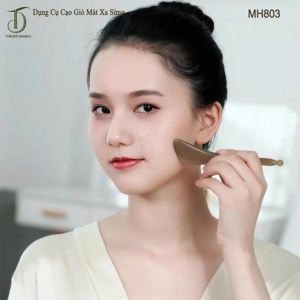 Dụng Cụ Cạo Gió Mát Xa Sừng HAHANCO [MH803] Chăm Sóc Da Mặt, Giảm Nếp Nhăn, Lưu Thông Khí Huy H144