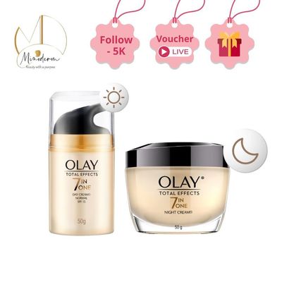 Kem dưỡng ẩm OLAY TOTAL EFFECTS ngày, đêm phục hồi và làm chậm 7 dấu hiệu lão hóa 50g