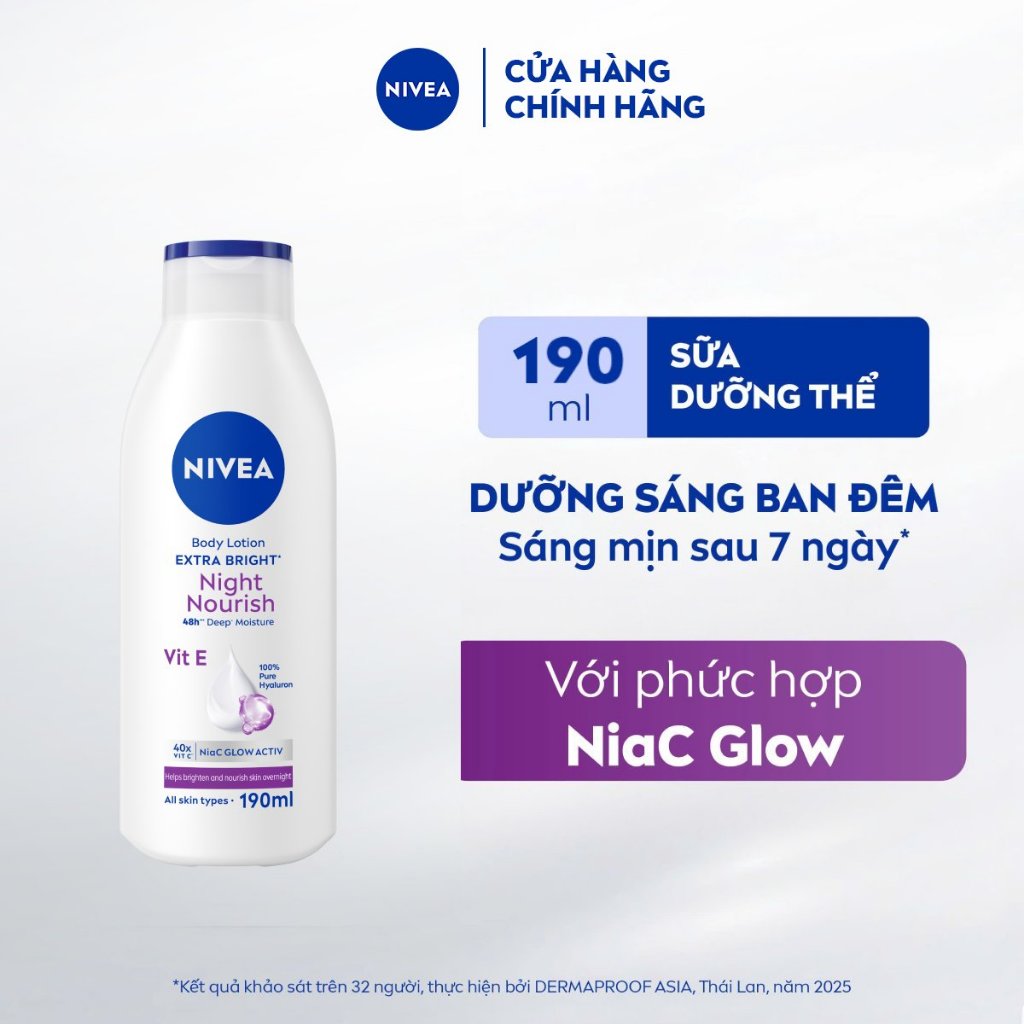 Sữa Dưỡng Thể NIVEA Dưỡng Sáng & Phục Hồi Da Ban Ngày/Ban Đêm/ Kem body (190 ml) - 98925 / 99562