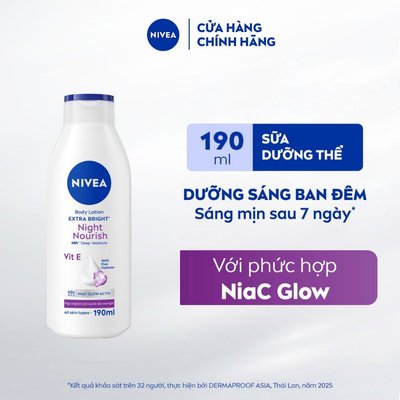 Sữa Dưỡng Thể NIVEA Dưỡng Sáng & Phục Hồi Da Ban Ngày/Ban Đêm/ Kem body (190 ml) - 98925 / 99562