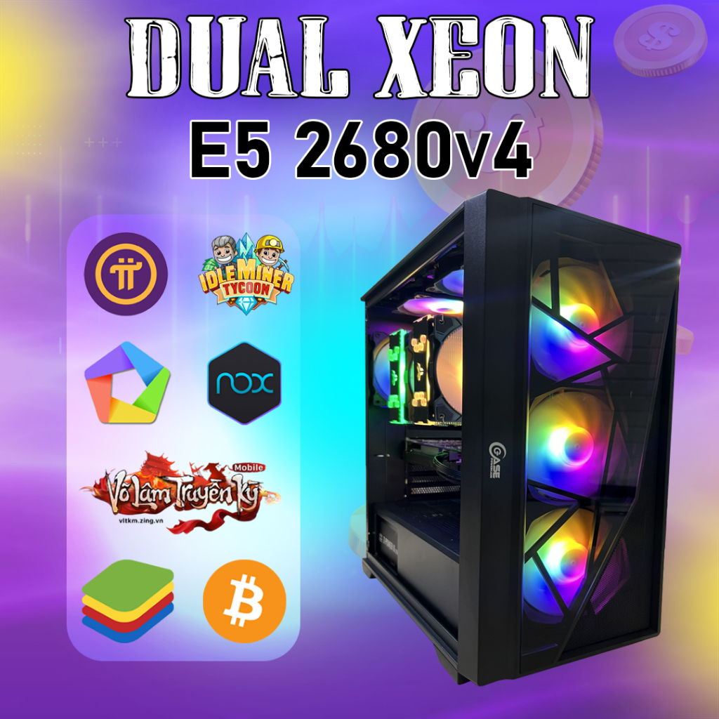 PC Dual Xeon E5 2680v4 - PC Workstation - PC Gaming Đồ hoạ Bộ Máy Dual XEON Đôi Chuyên Giả Lập Rende