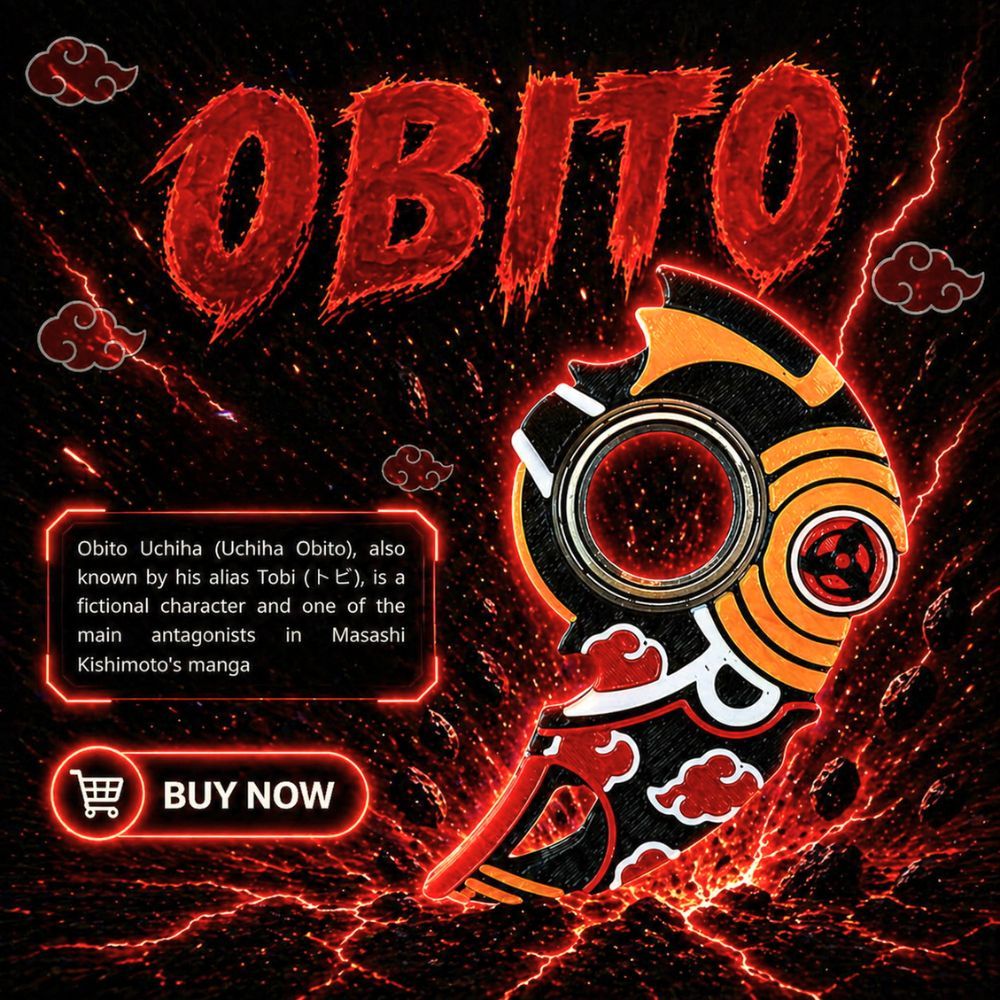 Keyrambit Obito - Móc khoá Keyrambit cao cấp - Chất liệu nhựa in 3D - Móc khoá xả Stress - Verdant K