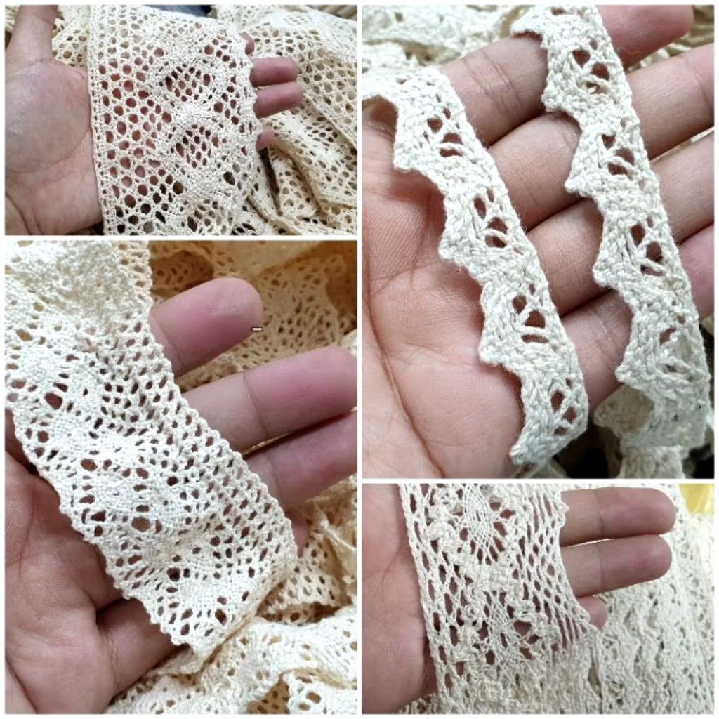 2 -5 mét Ren trang trí kiểu dáng Vintage dày đẹp, ren viền may mặc