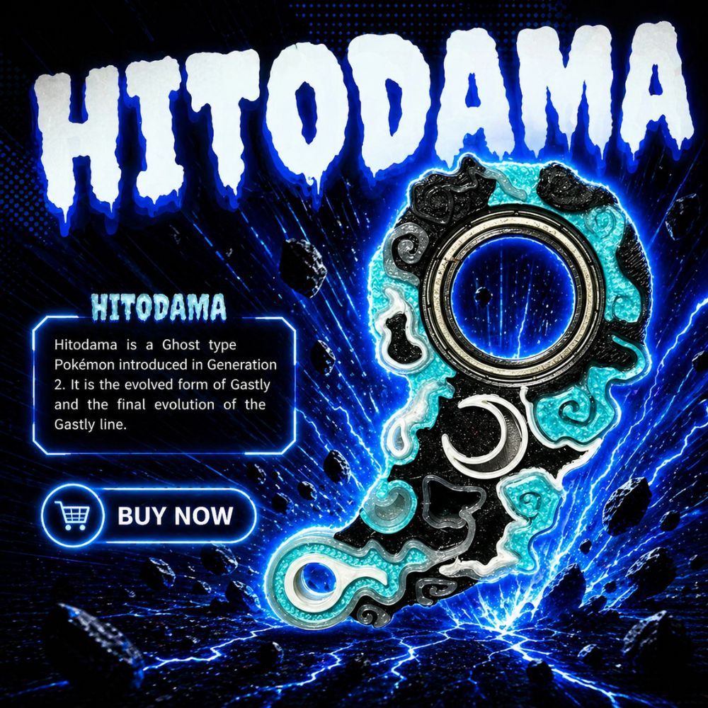 Keyrambit Hitodama - Móc Khoá Xoay Xả Stress - In 3D - Nhựa Cao Cấp - Verdant Keyrambit