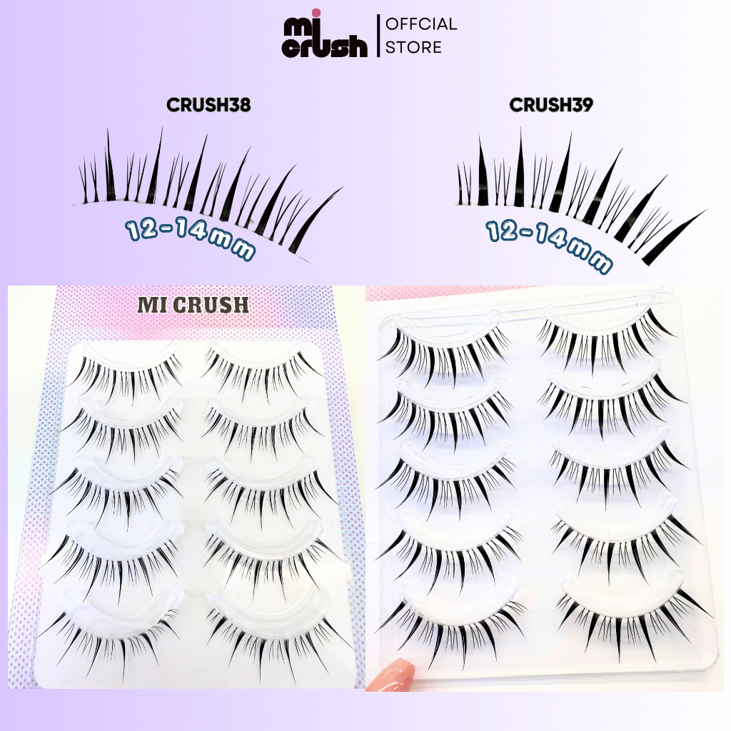 Mi Crush VN CRUSH38 CRUSH39  Mi Gân Trong Nguyên Hàng  Mi 12-14mm, Sợi Mềm Nhẹ,  Mi Cô Dâu, Mi Tiệc