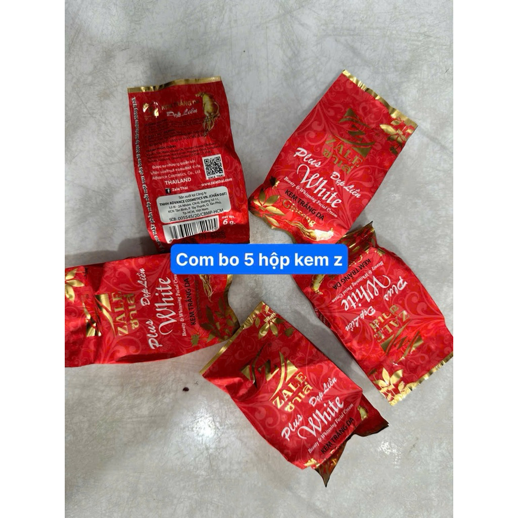 Kem Zale Đỏ Thái Lan nhân sâm dưỡng trắng da, cream zale 6gr loại 1(shop bán cơm bò 5 hộp)