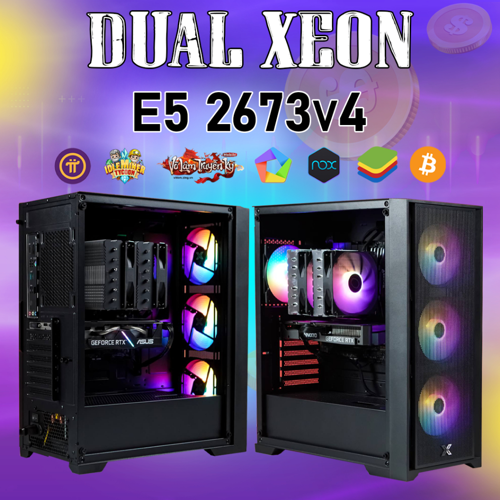 PC Dual Xeon E5 2673v4 - PC Workstation - PC Gaming Đồ hoạ Bộ Máy Dual XEON Đôi Chuyên Giả Lập Rende