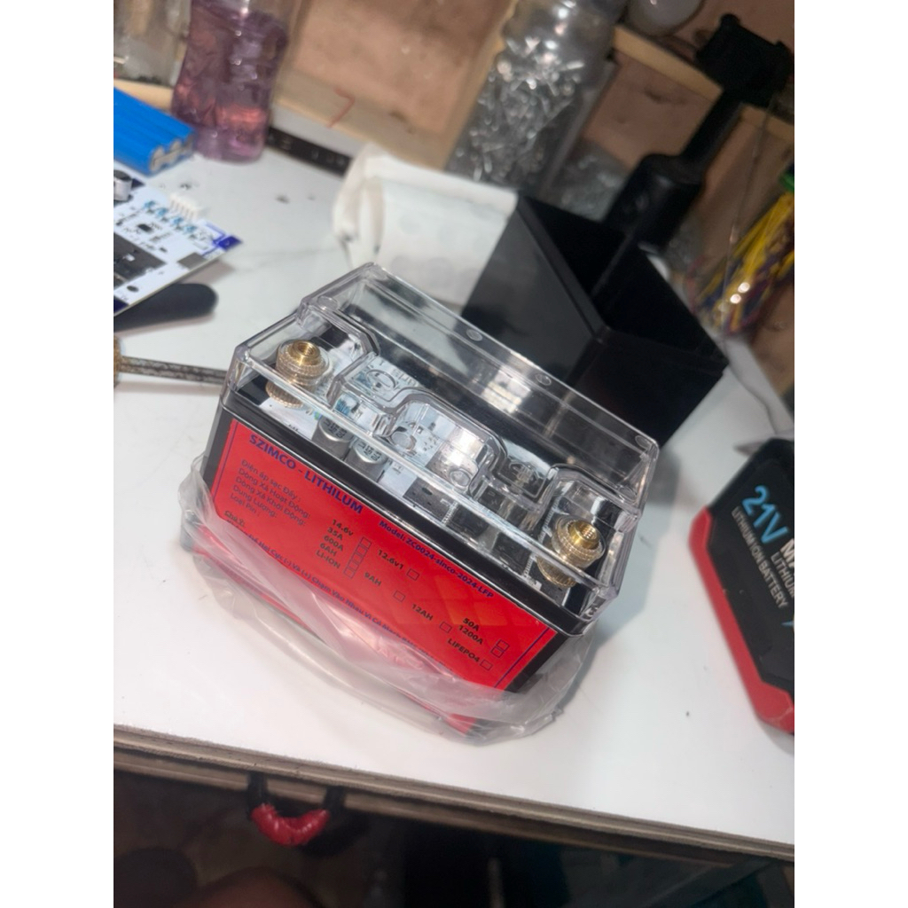 Bình acquy xe máy 12v-7ah xả 10c sử dụng cell pin 32700 mạch xả tức thời 600a liên tục 35a thích hợp