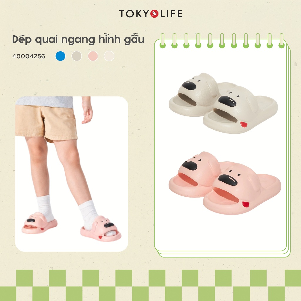 Dép quai ngang hình gấu cho bé TOKYOLIFE chất liệu siêu nhẹ chống trượt 40004256