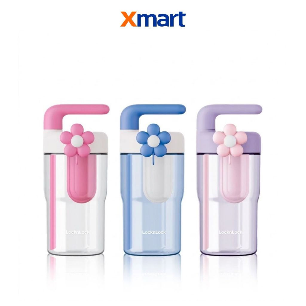Bình Nước Tritan LocknLock Handy Infuser 770ml Có Ống Hút Kèm Lõi Lọc Trà ABF916
