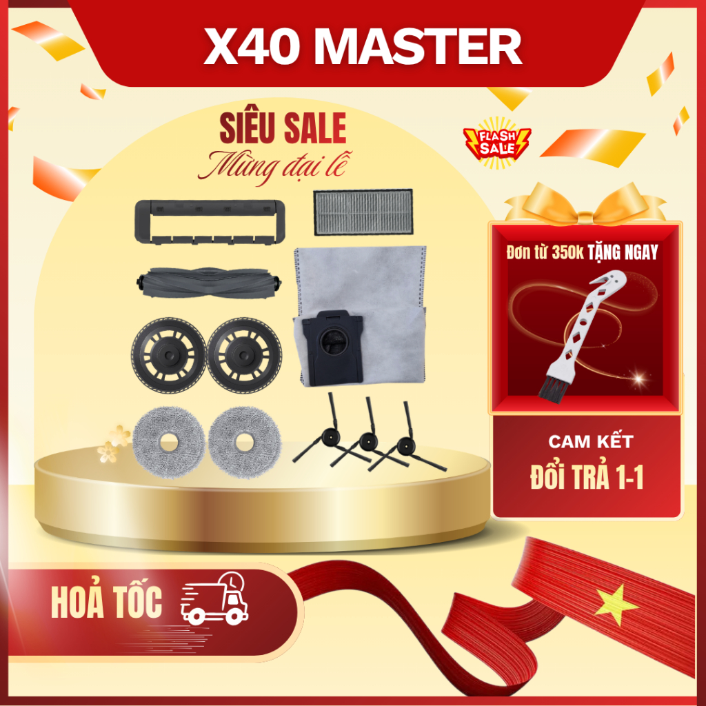 Phụ kiện Robot Hút Bụi tương thích cho Dreame X40 Master- Phụ kiện robot hút bụi X40 Master