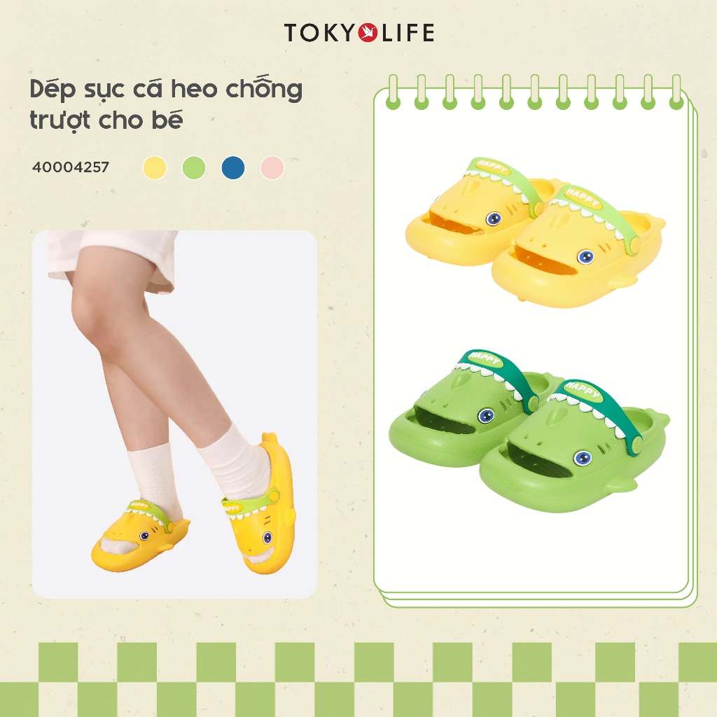 [FORM NHỎ-TĂNG 1 SIZE] Dép sục cá heo chống trượt cho bé TOKYOLIFE nhiều màu cho bé siêu nhẹ 4000425