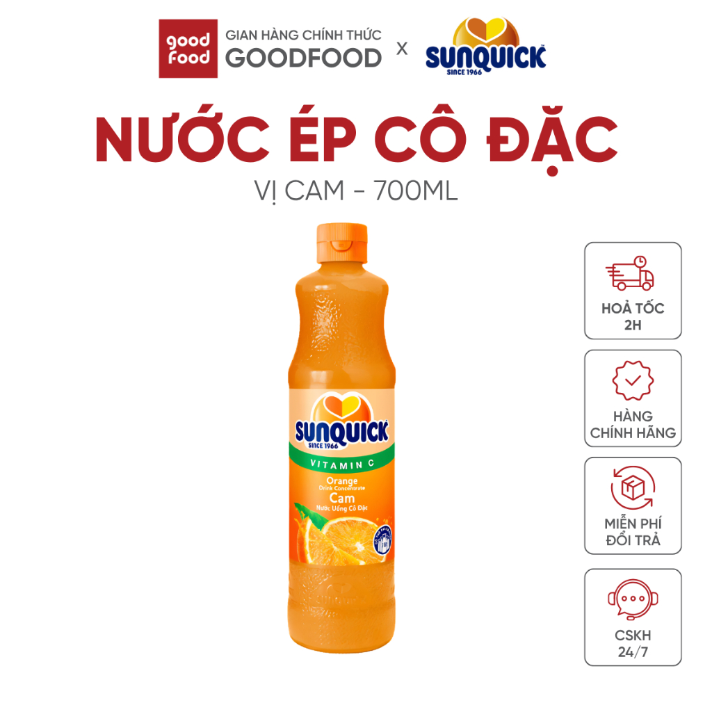 Thực phẩm bổ sung: Nước uống cam cô đặc Sunquick 700ml