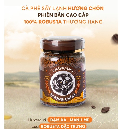 Cà Phê Hòa Tan Americano Honee Coffee Sấy Lạnh Hương Chồn Hũ 30G