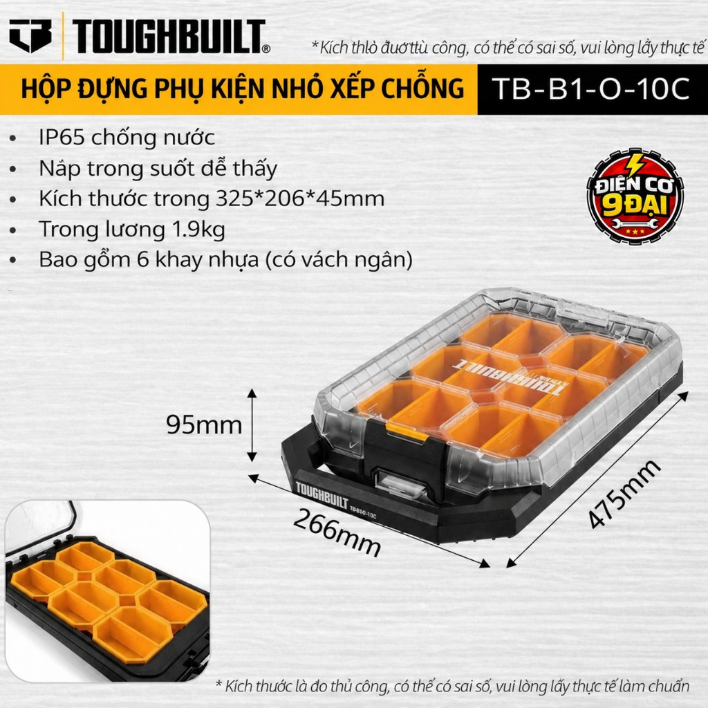 ToughBuilt [Order] Thùng Linh Kiện Đựng Dụng Cụ TB-B1-O-10C giống Milwaukee 8435 - 8436