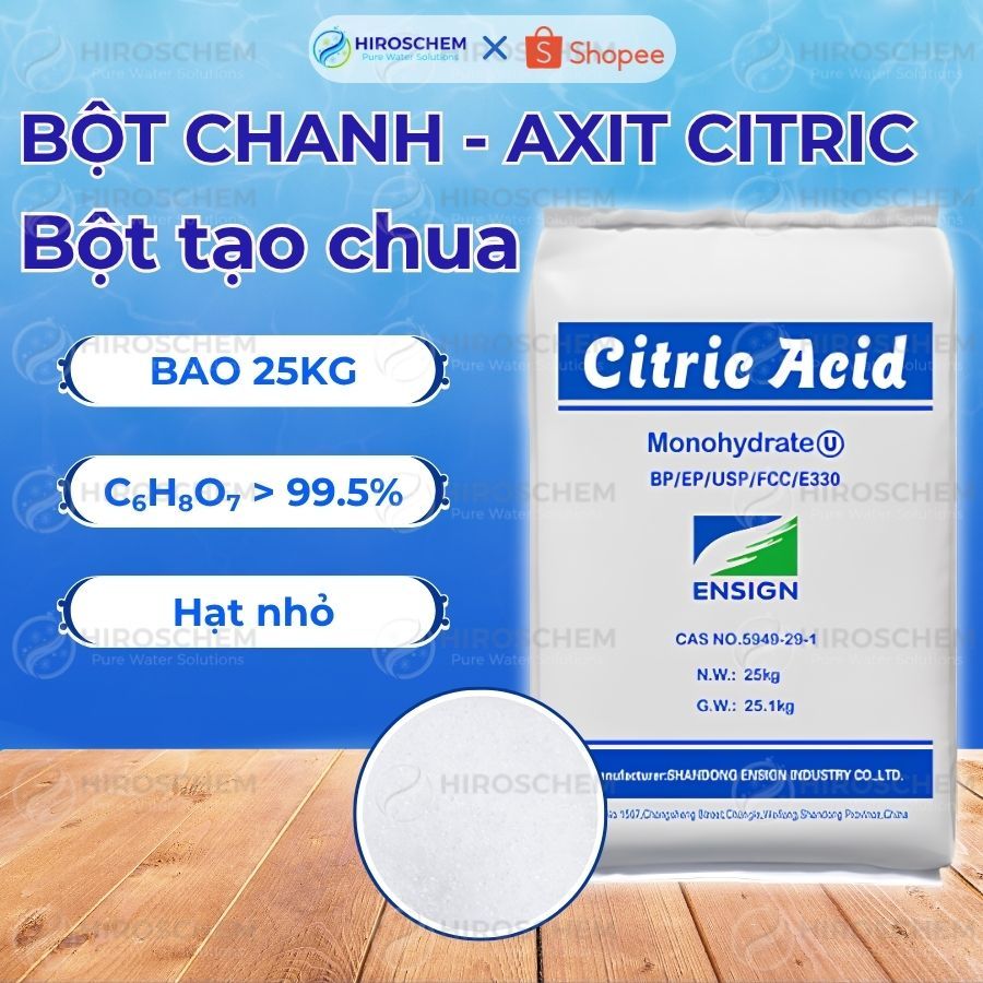 Axit Citric -C6H8O7 (Bột Chanh, Bột chua) Tẩy Rửa Cặn Canxi, Bột Chanh Tạo Độ Chua Cho Thực Phẩm - E