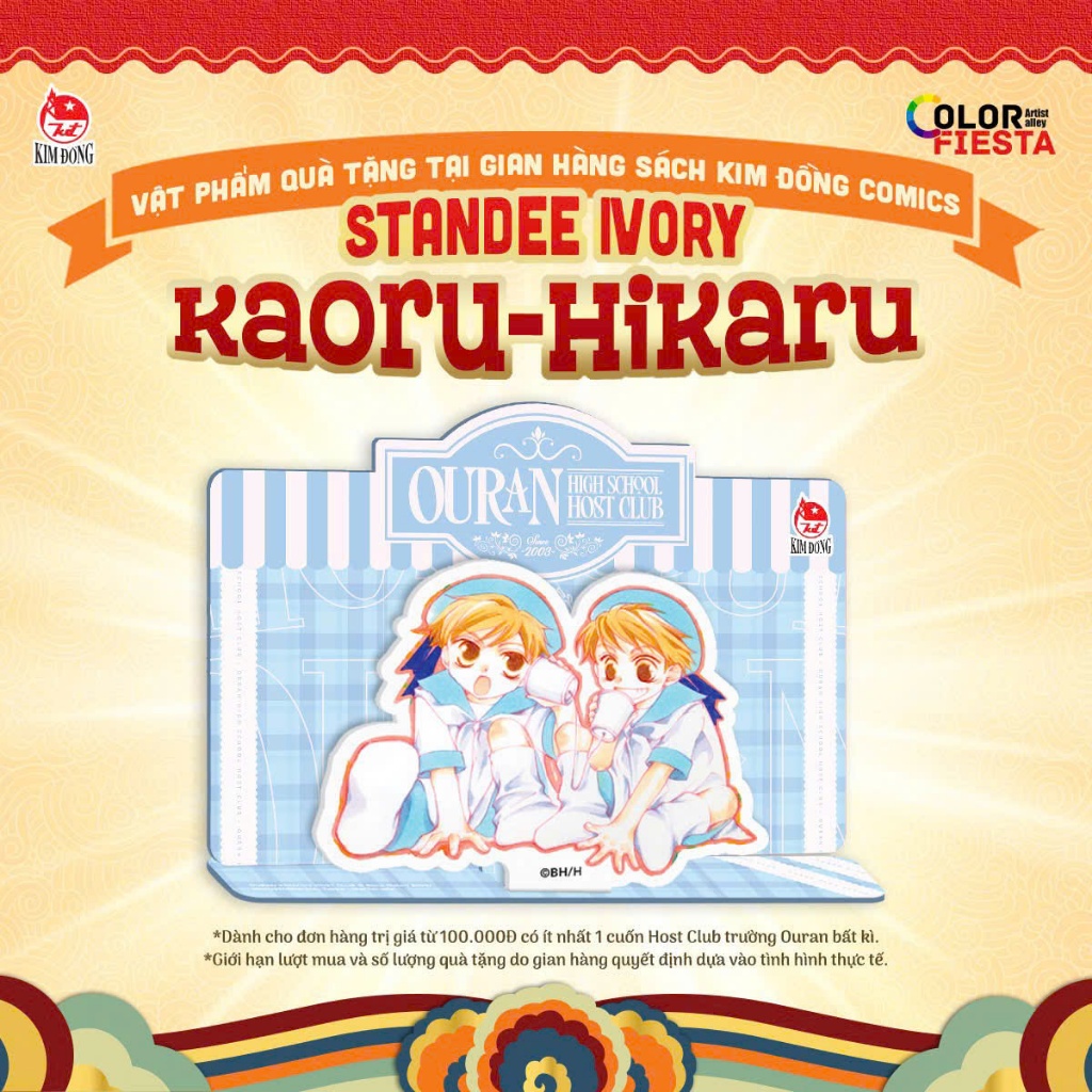 Standee Ivory Kaoru - Hikaru  Host Club trường Ouran - Color Fiestar Fes 2026 - NXB Kim Đồng