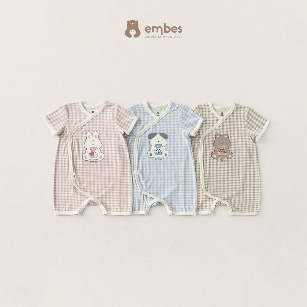 (Nhùn nhùn)Body cộc tay EMBES size sơ sinh đến 6-9m